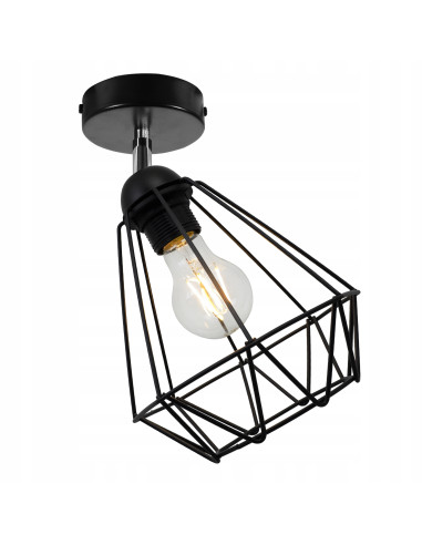Lampa sufitowa EDISON E27 w stylu nowoczesnego diamentu - elegancki akcent do wnętrz w kolorze czarnym
