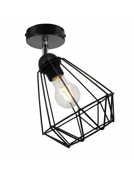 Lampa sufitowa EDISON E27 w stylu nowoczesnego diamentu - elegancki akcent do wnętrz w kolorze czarnym
