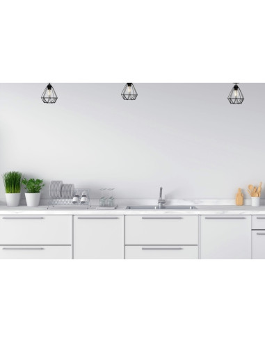 Lampa sufitowa EDISON E27 w stylu nowoczesnego diamentu - elegancki akcent do wnętrz w kolorze czarnym