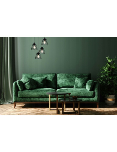 Lampa wisząca EDISON 4-punktowa, czarna z regulowaną wysokością i geometrycznymi kloszami do nowoczesnych wnętrz