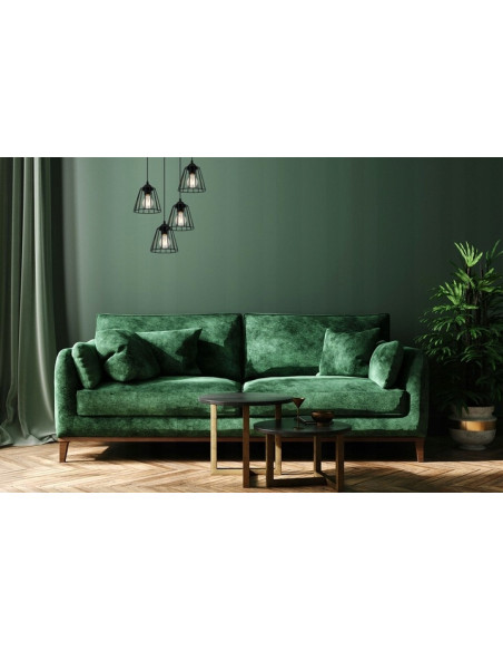 Lampa wisząca EDISON 4-punktowa, czarna z regulowaną wysokością i geometrycznymi kloszami do nowoczesnych wnętrz