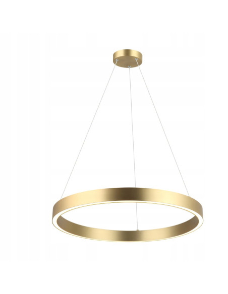 Lampa wisząca MIDWAY Triangle LED 60 cm w złotym wykończeniu, nowoczesna do salonu i jadalni, 35W, 3850 lumenów