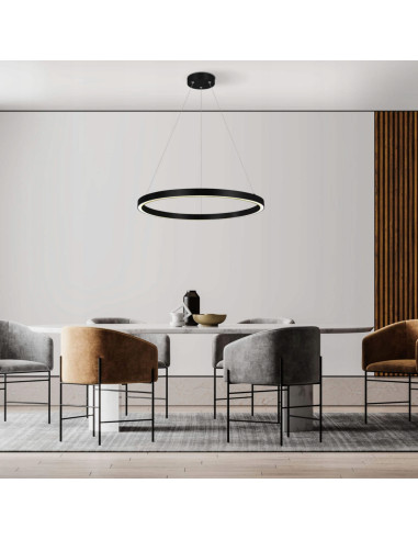 Lampa wisząca MIDWAY MAŁA LED z czarnym akcentem, minimalistyczna elegancja do nowoczesnych wnętrz