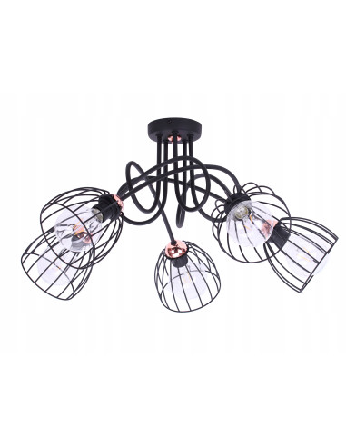 Żyrandol Edison - nowoczesne oświetlenie industrialne z różnorodnymi kloszami do salonu i jadalni