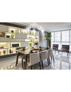 Żyrandol Edison - nowoczesne oświetlenie industrialne z różnorodnymi kloszami do salonu i jadalni 2