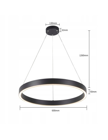 Lampa wisząca MIDWAY MAŁA LED z czarnym akcentem, minimalistyczna elegancja do nowoczesnych wnętrz
