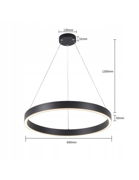 Lampa wisząca MIDWAY MAŁA LED z czarnym akcentem, minimalistyczna elegancja do nowoczesnych wnętrz