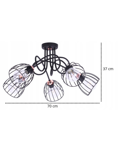 Żyrandol Edison - nowoczesne oświetlenie industrialne z różnorodnymi kloszami do salonu i jadalni
