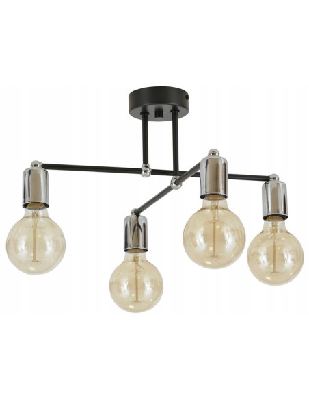 Lampa sufitowa EDISON w stylu awangardowym z metalową konstrukcją, idealna do nowoczesnych wnętrz.