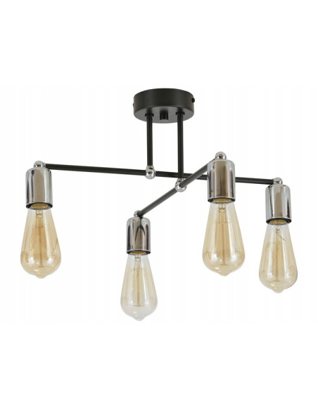 Lampa sufitowa EDISON w stylu awangardowym z metalową konstrukcją, idealna do nowoczesnych wnętrz.