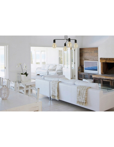 Lampa sufitowa EDISON w stylu awangardowym z metalową konstrukcją, idealna do nowoczesnych wnętrz.