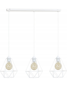 Potrójna lampa wisząca diamentowa Edison w czerni - nowoczesna dekoracja do biura, jadalni i salonu od Light Home 2