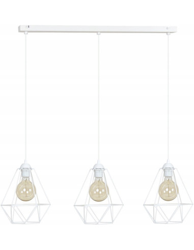 Potrójna lampa wisząca diamentowa Edison w czerni - nowoczesna dekoracja do biura, jadalni i salonu od Light Home