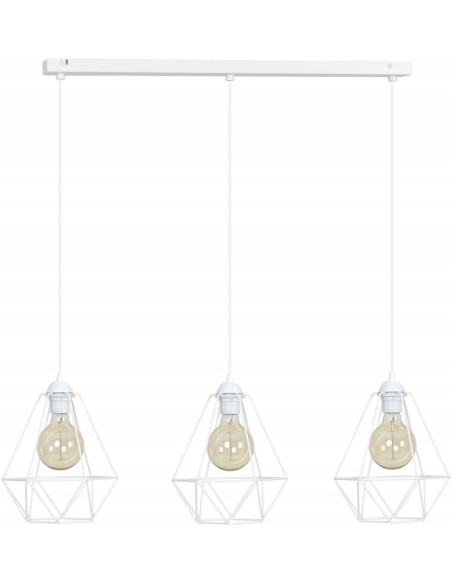 Potrójna lampa wisząca diamentowa Edison w czerni - nowoczesna dekoracja do biura, jadalni i salonu od Light Home