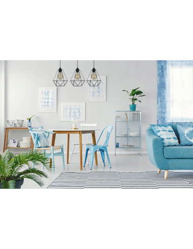 Potrójna lampa wisząca diamentowa Edison w czerni - nowoczesna dekoracja do biura, jadalni i salonu od Light Home