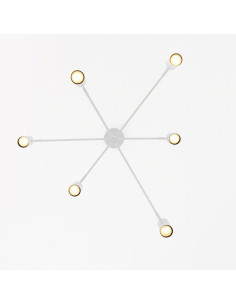 Elegancka lampa wisząca SNOW z regulowanymi ramionami, 6-punktowe oświetlenie, nowoczesny design w bieli 2