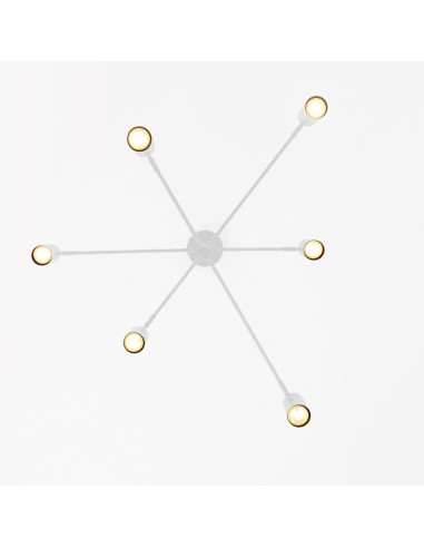 Elegancka lampa wisząca SNOW z regulowanymi ramionami, 6-punktowe oświetlenie, nowoczesny design w bieli