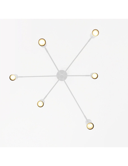 Elegancka lampa wisząca SNOW z regulowanymi ramionami, 6-punktowe oświetlenie, nowoczesny design w bieli