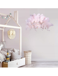 Lampa wisząca FARFALLA - różowe motyle, stylowy akcent do pokoju dziecięcego i nowoczesnych wnętrz. 2