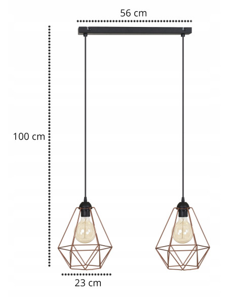 Lampa wisząca EDISON FUSION czarna – nowoczesny design, regulowana wysokość do biura, salonu i kawiarni.
