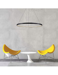 Nowoczesna czarna lampa wisząca LED RING z regulacją barwy światła - elegancki design od Light Prestige 2