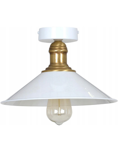 Plafon EDISON z metalowym kloszem i złotą rączką - elegancka lampa do kuchni i jadalni w stylu retro-modern