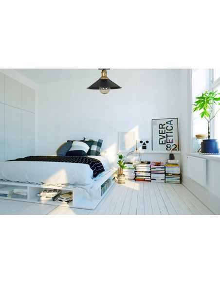 Plafon EDISON z metalowym kloszem i złotą rączką - elegancka lampa do kuchni i jadalni w stylu retro-modern