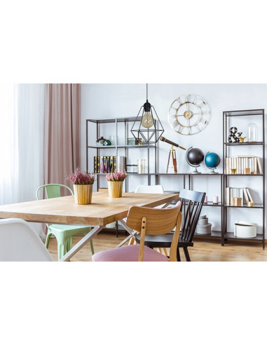 Lampa wisząca minimalistyczna EDISON E27 z metalowym kloszem – eleganckie oświetlenie do biura i jadalni