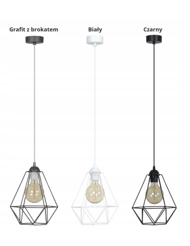 Lampa wisząca minimalistyczna EDISON E27 z metalowym kloszem – eleganckie oświetlenie do biura i jadalni