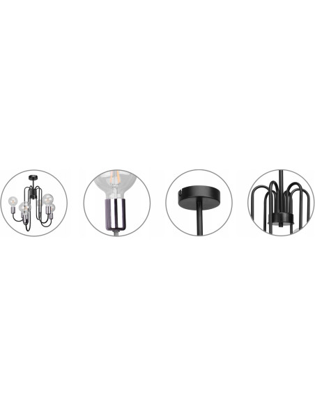 Lampa wisząca EDISON w chromie - nowoczesny żyrandol o unikalnym designie do loftowych i klasycznych wnętrz