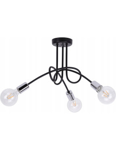 Lampa sufitowa EDISON 60W w kolorze chromowanym, minimalistyczna, idealna do salonu, sypialni i kuchni.