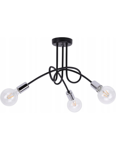 Lampa sufitowa EDISON 60W w kolorze chromowanym, minimalistyczna, idealna do salonu, sypialni i kuchni.