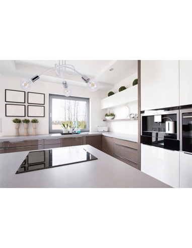 Lampa sufitowa EDISON 60W w kolorze chromowanym, minimalistyczna, idealna do salonu, sypialni i kuchni.