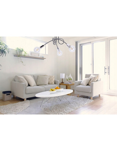 Lampa sufitowa EDISON 60W w kolorze chromowanym, minimalistyczna, idealna do salonu, sypialni i kuchni.