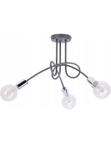 Lampa sufitowa EDISON 60W w kolorze chromowanym, minimalistyczna, idealna do salonu, sypialni i kuchni.