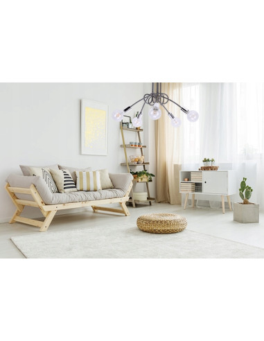 Lampa sufitowa EDISON w stylu loft z chromowanym wykończeniem - nowoczesne oświetlenie do salonu i jadalni