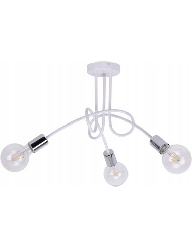 Lampa sufitowa EDISON 60W w kolorze chromowanym, minimalistyczna, idealna do salonu, sypialni i kuchni.