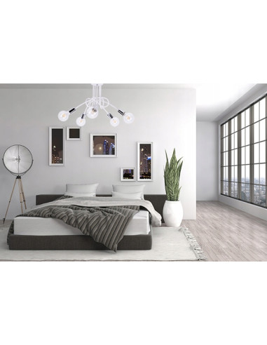 Lampa sufitowa EDISON w stylu loft z chromowanym wykończeniem - nowoczesne oświetlenie do salonu i jadalni