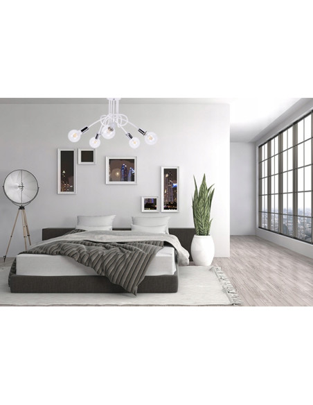 Lampa sufitowa EDISON w stylu loft z chromowanym wykończeniem - nowoczesne oświetlenie do salonu i jadalni