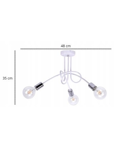 Lampa sufitowa EDISON 60W w kolorze chromowanym, minimalistyczna, idealna do salonu, sypialni i kuchni.