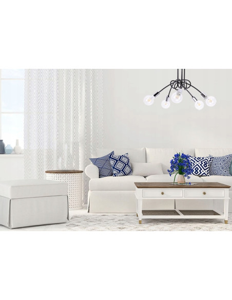 Lampa sufitowa EDISON w stylu loft z chromowanym wykończeniem - nowoczesne oświetlenie do salonu i jadalni