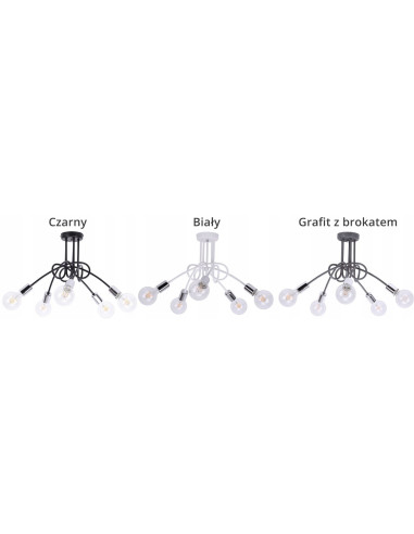 Lampa sufitowa EDISON w stylu loft z chromowanym wykończeniem - nowoczesne oświetlenie do salonu i jadalni