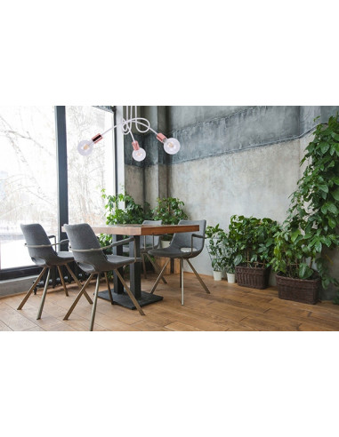 Lampa wisząca EDISON w stylu loftowym z miedzianymi akcentami, 3xE27, idealna do nowoczesnych wnętrz.