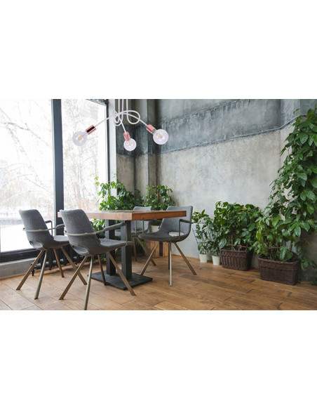 Lampa wisząca EDISON w stylu loftowym z miedzianymi akcentami, 3xE27, idealna do nowoczesnych wnętrz.