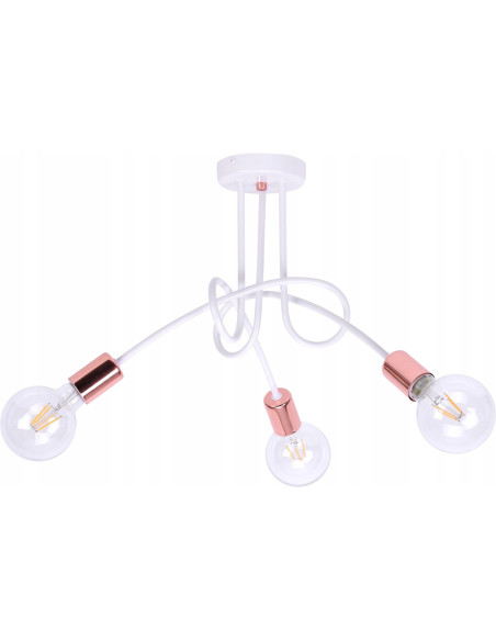 Lampa wisząca EDISON w stylu loftowym z miedzianymi akcentami, 3xE27, idealna do nowoczesnych wnętrz.