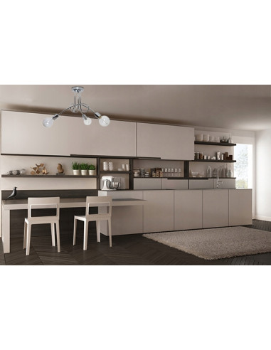 Lampa sufitowa EDISON E27 w chromie, nowoczesna bez kloszy, 3 punkty świetlne, elegancka do jadalni, kuchni i salonu