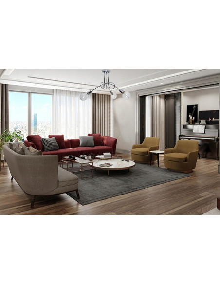 Lampa sufitowa EDISON E27 w chromie, nowoczesna bez kloszy, 3 punkty świetlne, elegancka do jadalni, kuchni i salonu