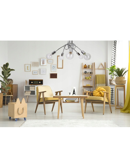 Plafon EDISON 60W w kolorze chromowym, nowoczesne oświetlenie sufitowe do biura, kuchni i salonu, 5 punktów świetlnych.