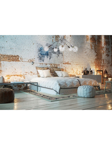 Plafon EDISON 60W w kolorze chromowym, nowoczesne oświetlenie sufitowe do biura, kuchni i salonu, 5 punktów świetlnych.