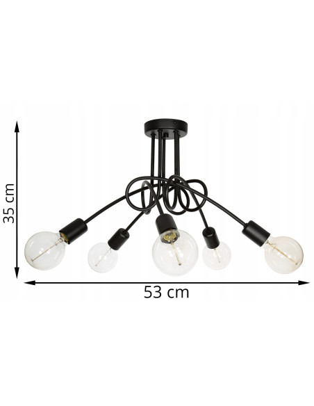 Nowoczesny Żyrandol EDISON E27 z Ozdobnym Supłem - Stylowy Element Dekoracyjny do Wnętrz w Różnorodnych Kolorach